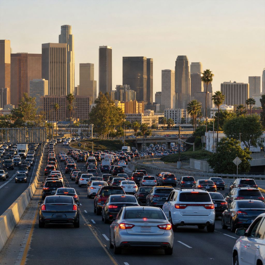 Los Angeles Traffic Image demonstrating Los Angeles Traffic in the Transport, Logistics, Mobility context